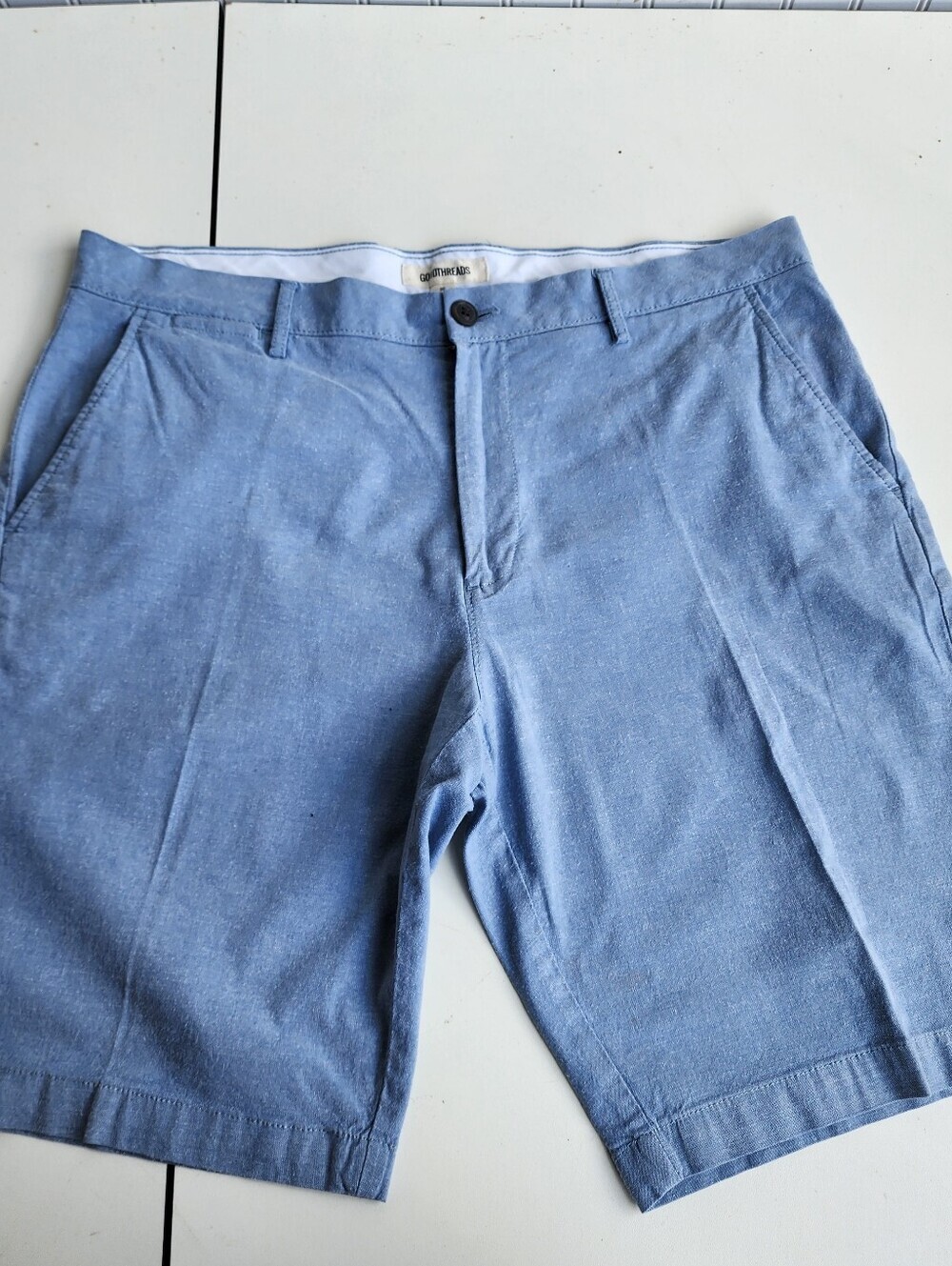 Goodthreads & Co Men Shorts Pockets 100% Cotton Blue Sz 36